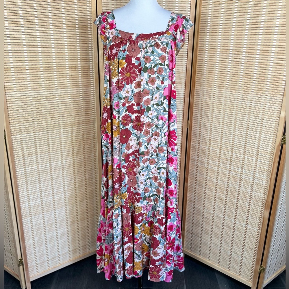 Jodifl Whimsical Wildflower Maxi Flutter Dress